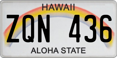 HI license plate ZQN436