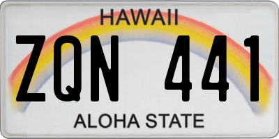HI license plate ZQN441