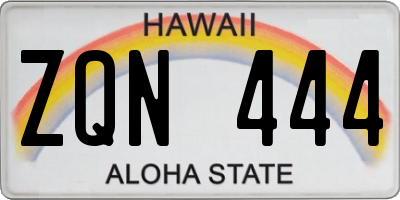HI license plate ZQN444