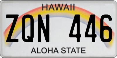 HI license plate ZQN446