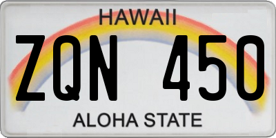 HI license plate ZQN450