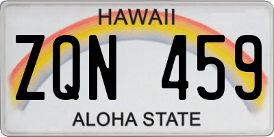 HI license plate ZQN459
