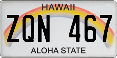 HI license plate ZQN467