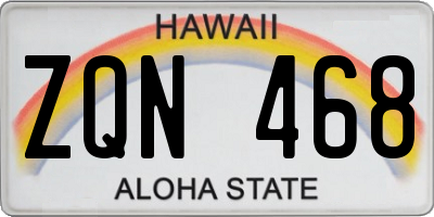 HI license plate ZQN468