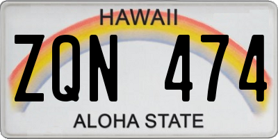HI license plate ZQN474