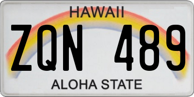 HI license plate ZQN489