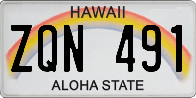 HI license plate ZQN491