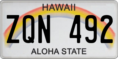 HI license plate ZQN492