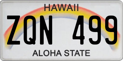 HI license plate ZQN499