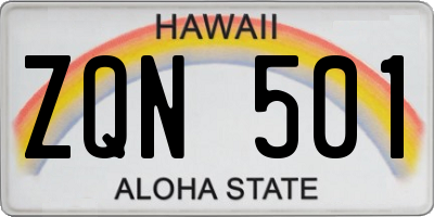 HI license plate ZQN501