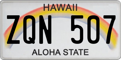 HI license plate ZQN507