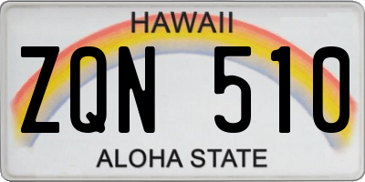 HI license plate ZQN510