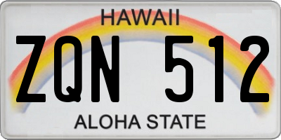 HI license plate ZQN512