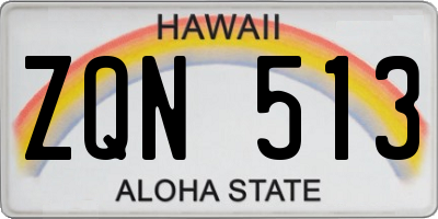 HI license plate ZQN513