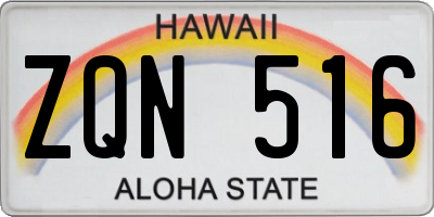HI license plate ZQN516
