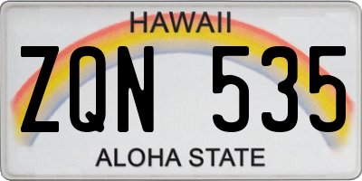 HI license plate ZQN535