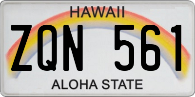 HI license plate ZQN561