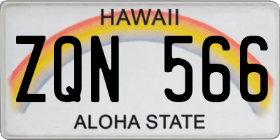 HI license plate ZQN566