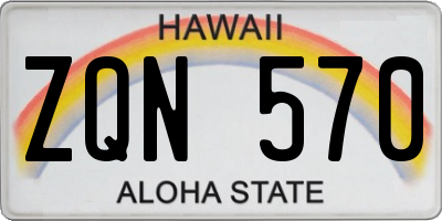 HI license plate ZQN570