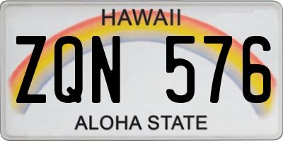 HI license plate ZQN576