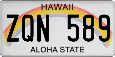 HI license plate ZQN589
