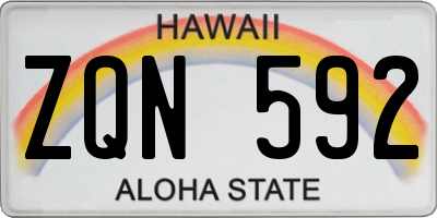 HI license plate ZQN592