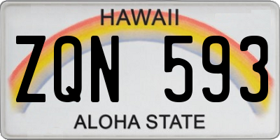 HI license plate ZQN593
