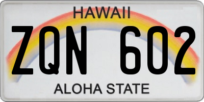 HI license plate ZQN602