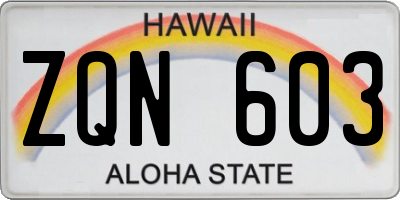 HI license plate ZQN603