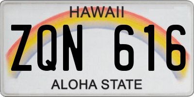 HI license plate ZQN616