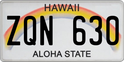 HI license plate ZQN630