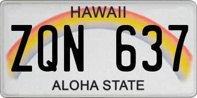 HI license plate ZQN637