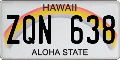 HI license plate ZQN638