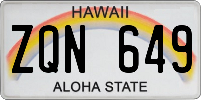 HI license plate ZQN649