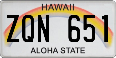 HI license plate ZQN651