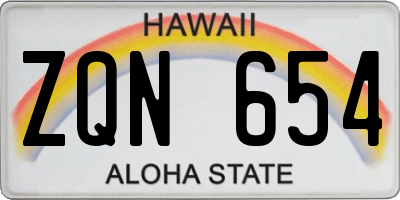 HI license plate ZQN654