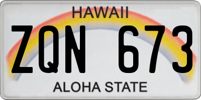 HI license plate ZQN673