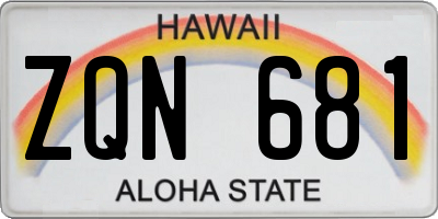 HI license plate ZQN681