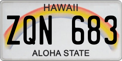 HI license plate ZQN683