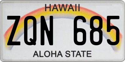 HI license plate ZQN685