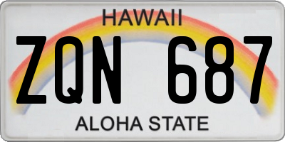 HI license plate ZQN687