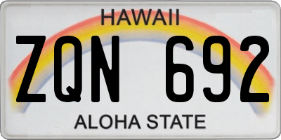 HI license plate ZQN692