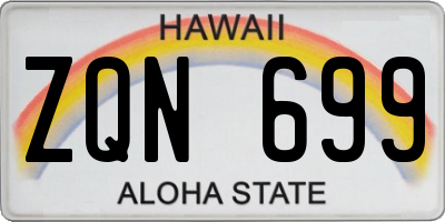 HI license plate ZQN699