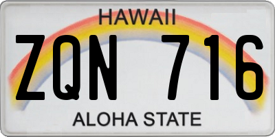 HI license plate ZQN716