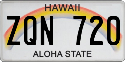 HI license plate ZQN720