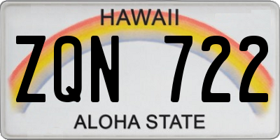 HI license plate ZQN722