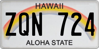 HI license plate ZQN724