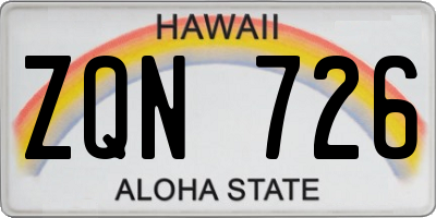HI license plate ZQN726