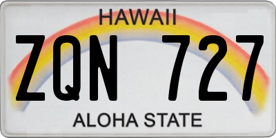 HI license plate ZQN727
