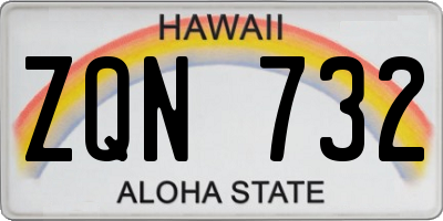 HI license plate ZQN732